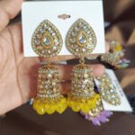 Sunehri Ethnic Golden Jhumka Earrings - Yellow