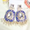 Shyama Kundan Meenakari Earrings - Blue-blingytrends.com