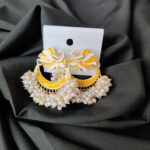 Gauri Meenakari Poli Stud Earrings - Yellow