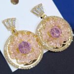 Pink Petal Crystal Blossom Earrings