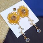 Sunflower Sparkle Floral Danglers