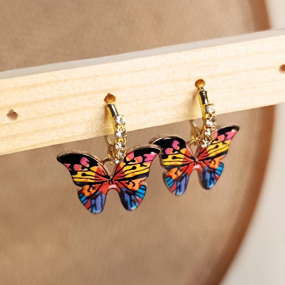 Charming Flutterby Yellow Earrings-blingytrends.com