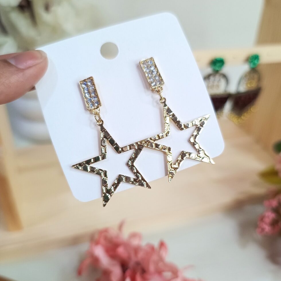 Starry Stone Dangler Earrings-blingytrends.com