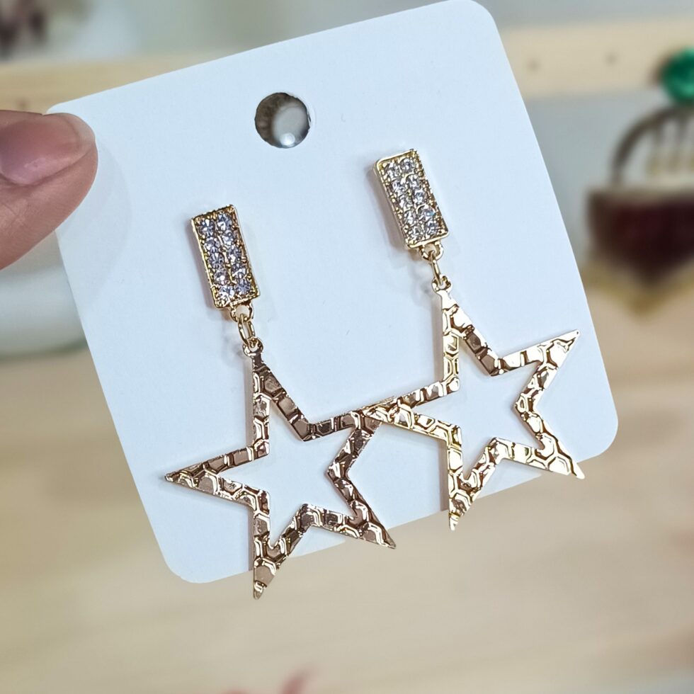 Starry Stone Dangler Earrings-blingytrends.com