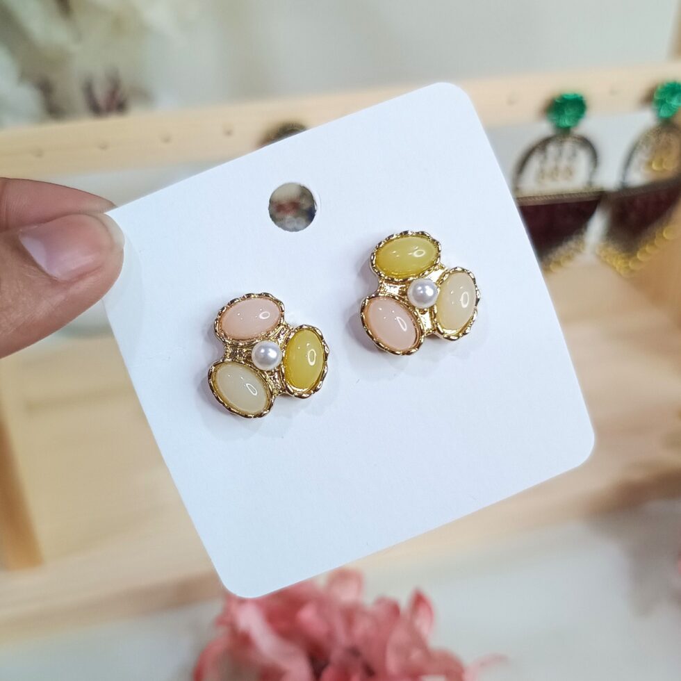 Whimsical Pastel Stone Studs-blingytrends.com