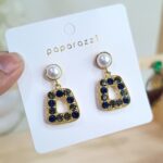 Deep Blue Pearl Drop Earrings