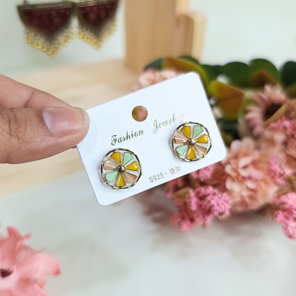 Floral Charm Studs-blingytrends.com